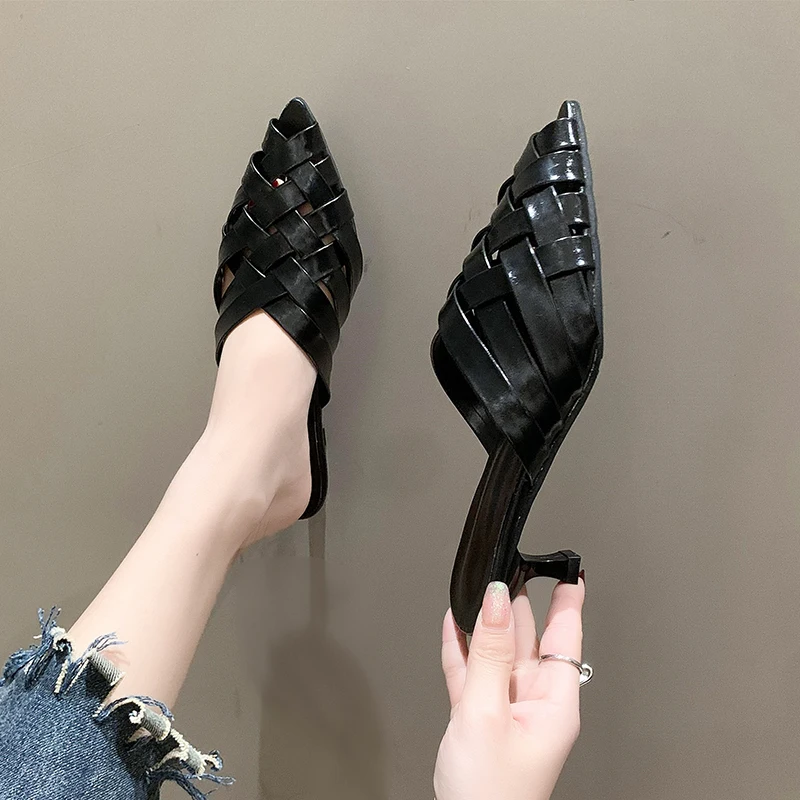 Shoes Woman 2024 Trend Summer Pointed Toe Stiletto Gladiator Sandals Fashion Luxury Slippers Ladies Brand Designer High Heels