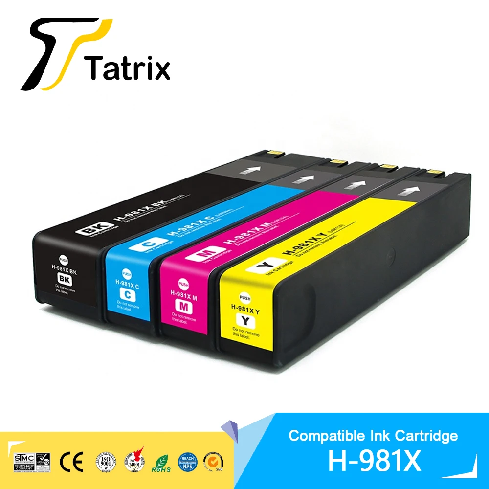 Tatrix Per Cartuccia D'Inchiostro Rigenerata A Colori Hp 981 981X Per Hp Pagewide 556Xh/Dn/ Mfp 586Dn/F/Z/Mfp E58650Dn/ Mfp E55650