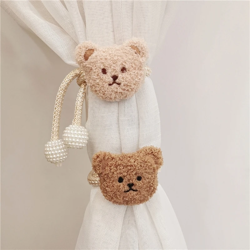 Cute Bear Shape Tieback Window Curtain Buckle Clip Kids Room Hanging Curtain Holders Tie Backs Curtain Accessories Home Decor