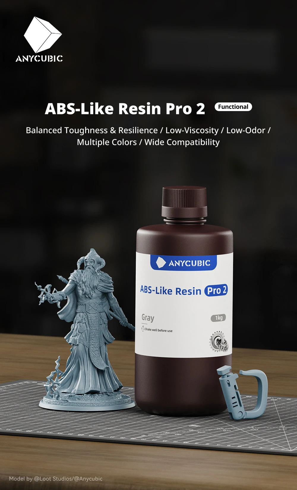 Bottle of Anycubic ABS-Like Resin Pro 2