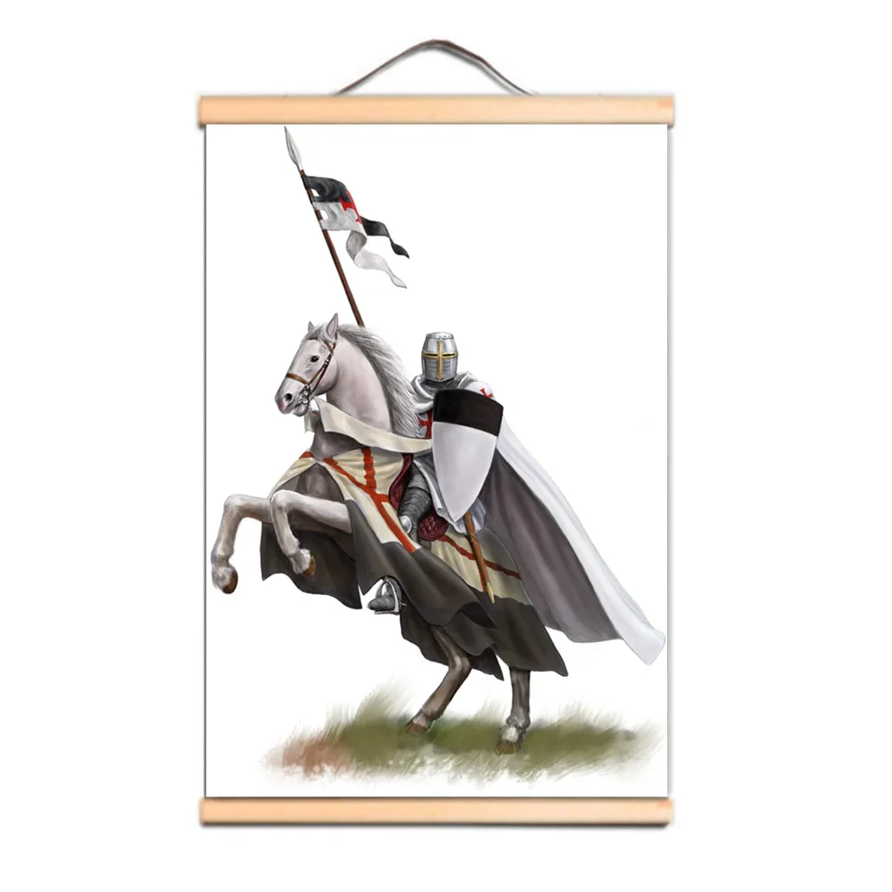 

Ancient European Crusader Warrior Banner Wall Hanging Cloth Knights Templar Posters and Prints Canvas Painting Wall Decor Flag 1