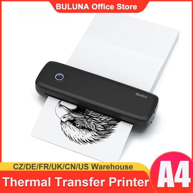 Impresora de transferencia térmica portátil A4, impresora de papel de  conexión inalámbrica y USB, compatible con varios tamaños de papel  56mm/77mm/107mm/210mm/216mm - AliExpress
