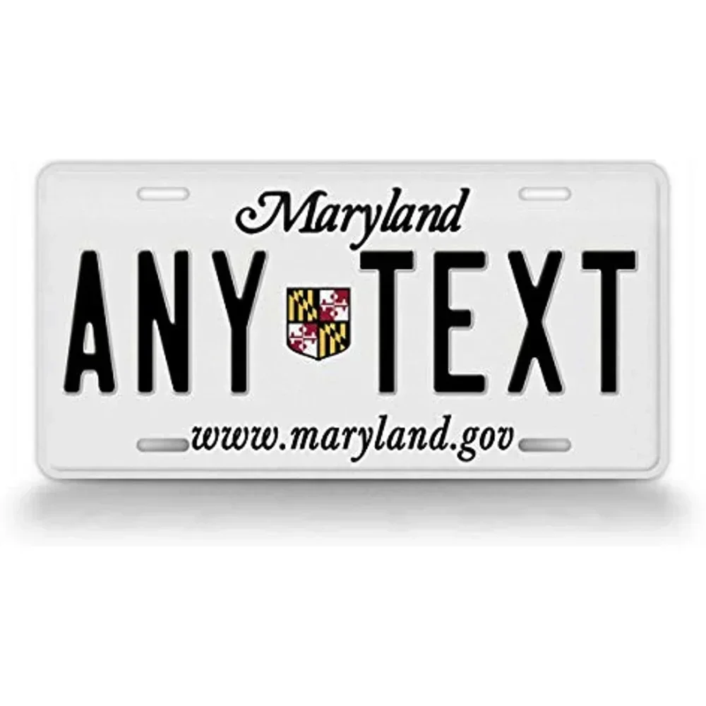 Your Text Custom License Personalized Custom Maryland State License Plate MD Replica Text Novelty Auto Tag Wall Decoration
