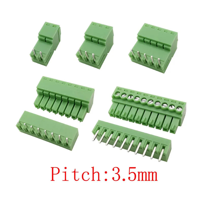 10Pair PCB Screw Terminal Block Connector 3.5mm Pitch 2/3/4/5/6/7/8/9