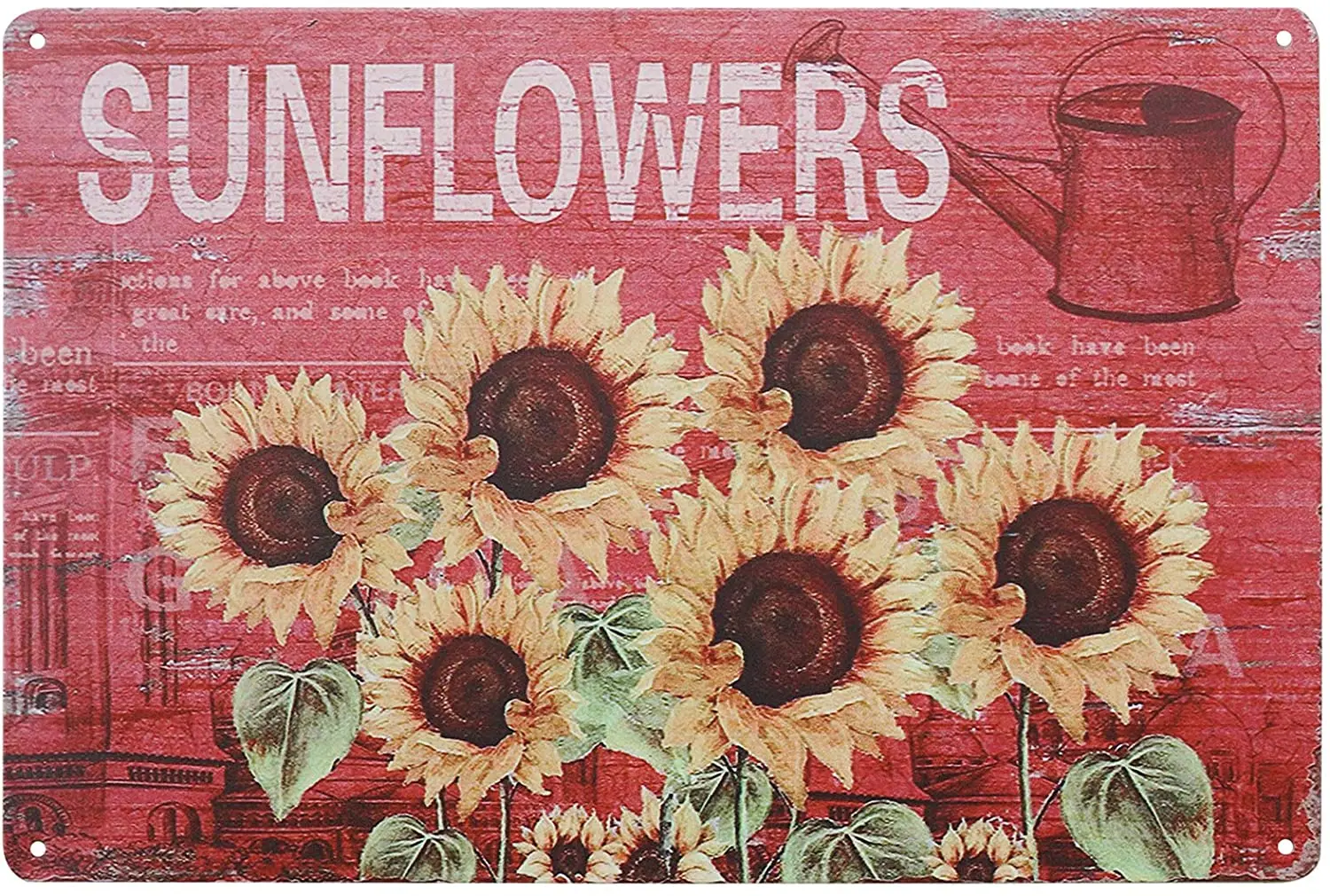

TISOSO Sign Designs Six Sunflowers Retro Vintage Tin Bar Sign Country Farm Sunflower Kitchen Wall Home Decor 8X12Inch
