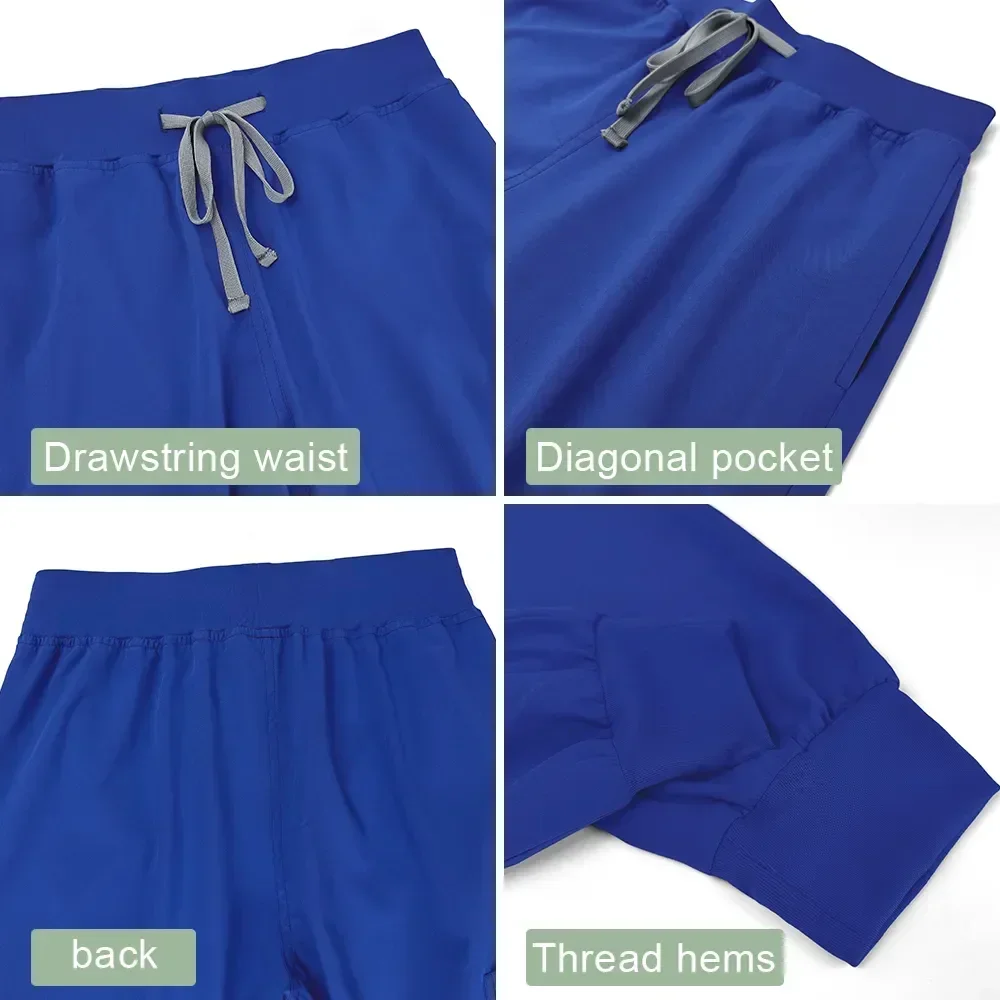

Casual Doctor Tops Set Pants Uniforms Sleeved Nurse Jogger Short Pharmacy Medical Uniform Hospital Suits V-neck Unisex Nursing