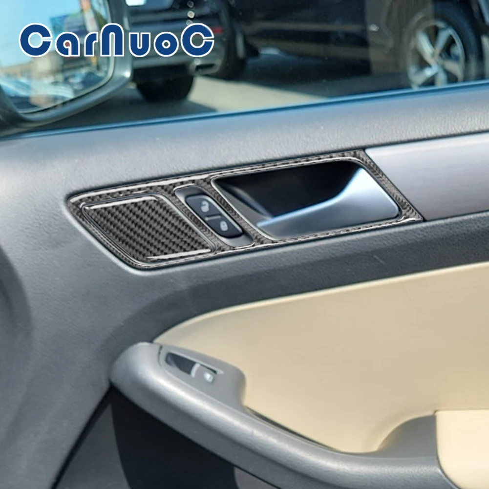 

For Volkswagen Jetta 2011 2012 2013 2014 Car Carbon Fiber Sticker Door Handle Decorative Accessories Interior Cover Moulding