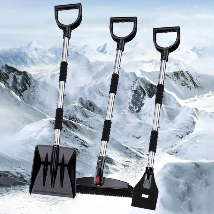3in1 Car Snow Shovel Ice Scraper Windshield Multifunctional Detachable Snow Brush