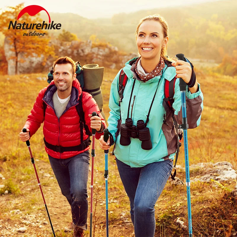 Naturehike Trekking Pole ST09 Ultralight Folding Hiking Stick Hiking Pole Collapsible Hiking Stick Climbing Stick Trekking Stick