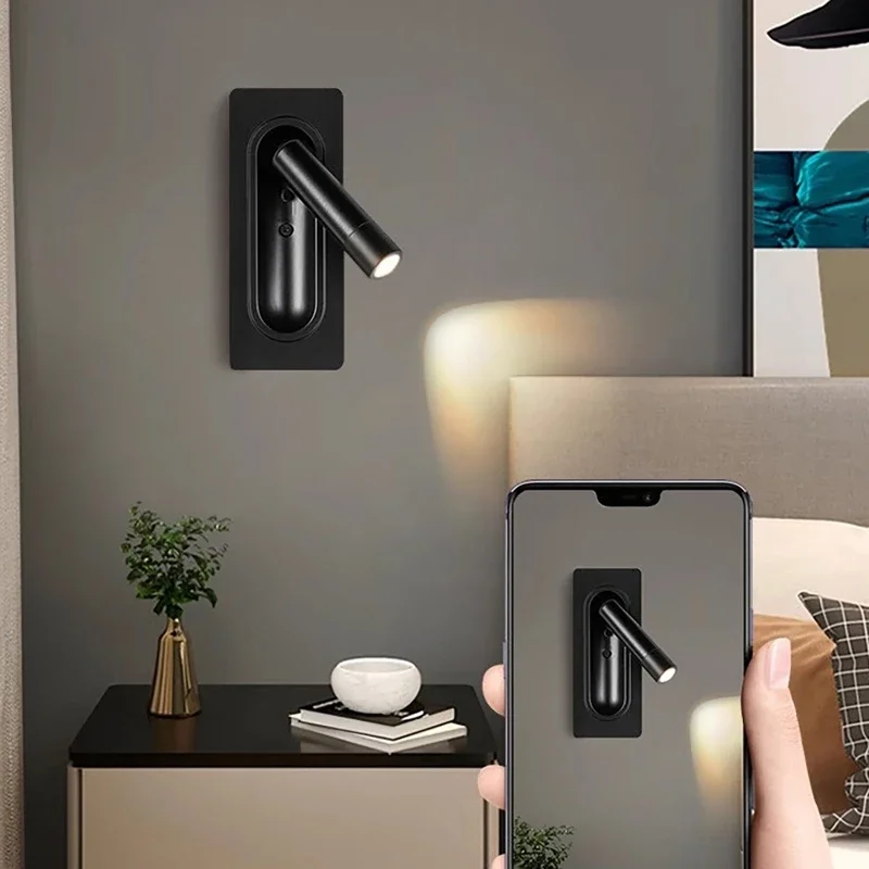 

Bedside Wall Lamp LED Wall Light Wall Mounted Reading Light with Switch Sconce Spotlight Rotatable Reading Light