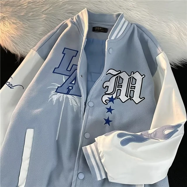 Tall La Badge Jersey Varsity Bomber Jacket