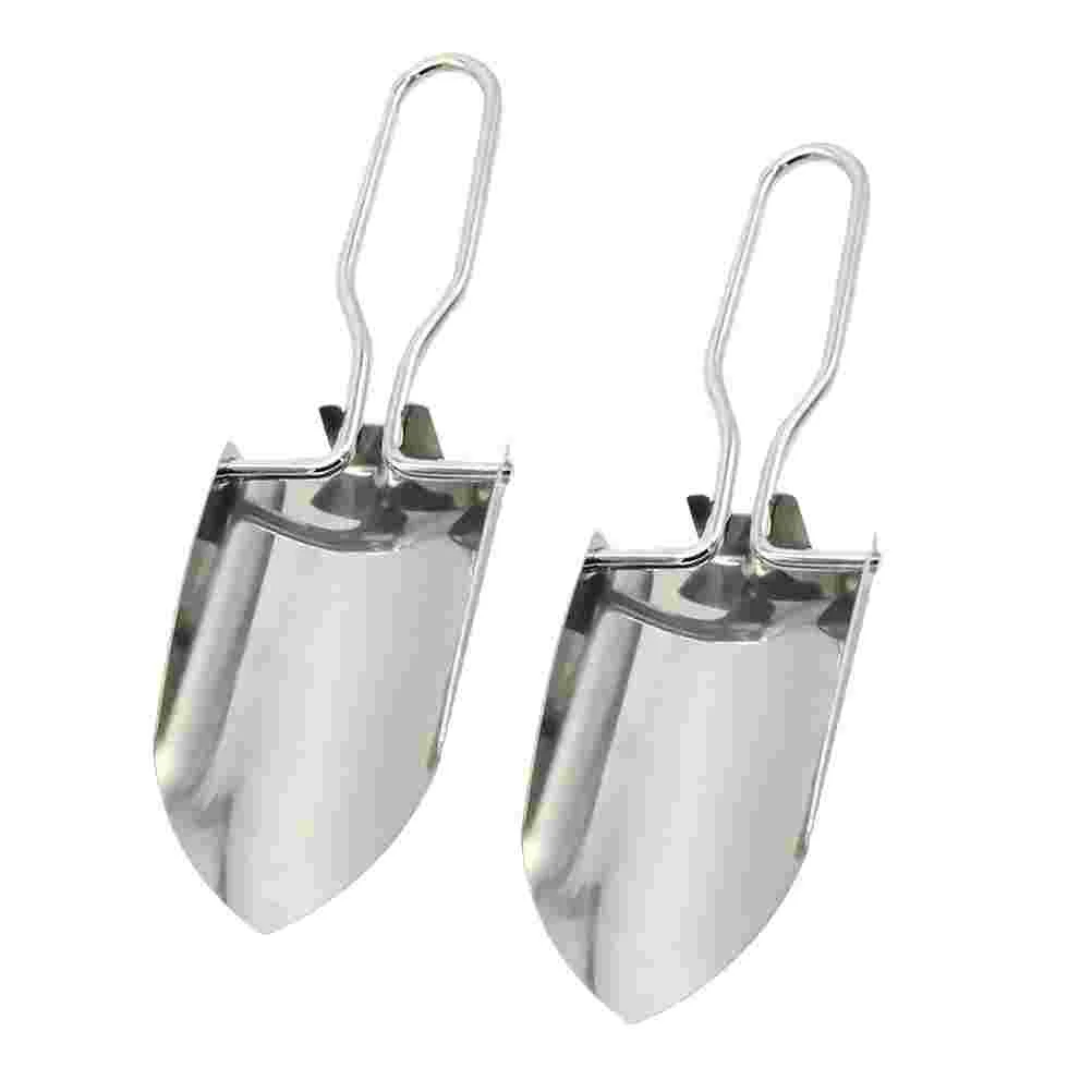 2pcs Outdoor Garden Spatula Stainless Steel Folding Agricultural Planting Flowers Tools Gardening