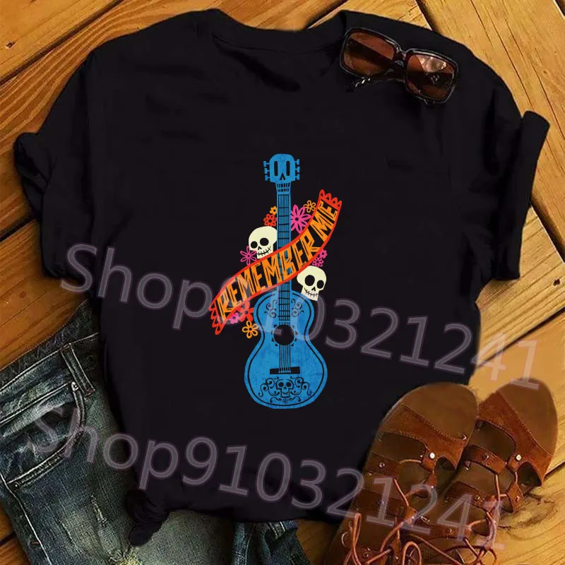 Camiseta de Coco para mujer, camisetas góticas con calavera de