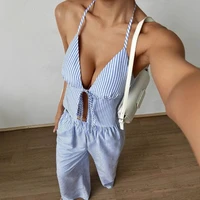 Vanessa Striped Printed Vest Top Pant Set 3