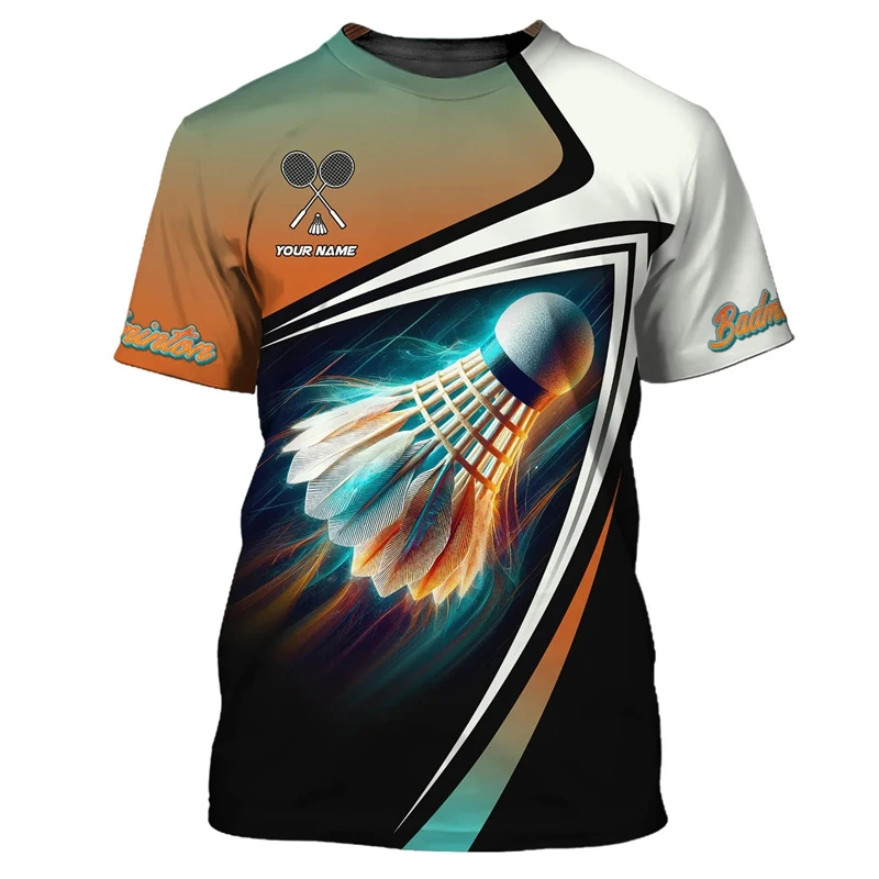 T-shirt sportiva da badminton Abbigliamento da uomo Cool Novel Stampa 3D Sport T-shirt a maniche corte ad asciugatura rapida T-shirt personalizzata per palestra estiva - immagine 3