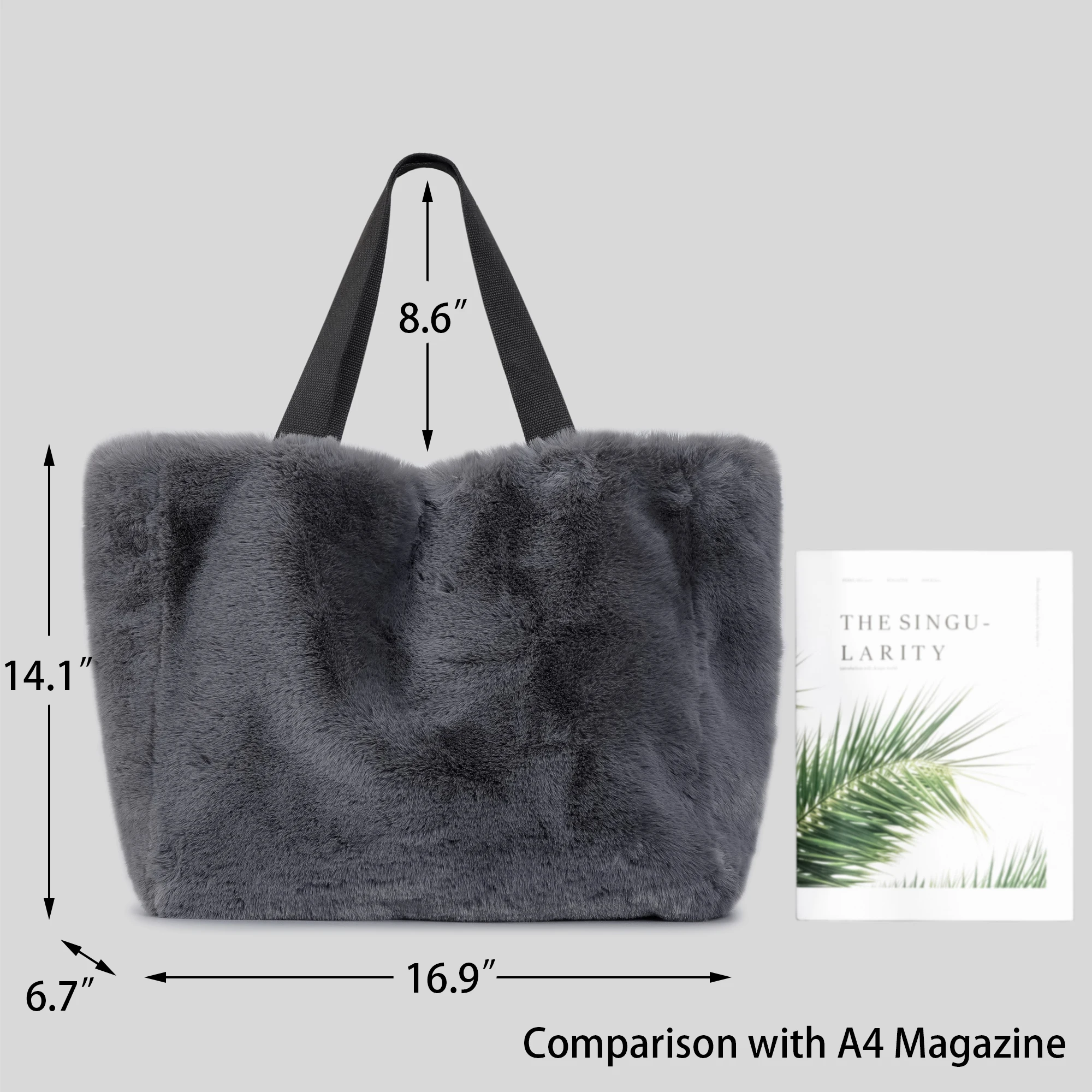  Herald Large Tote Bags For Women Soft Winter Fluffy Fuzzy Furry  Plush Top Handle Purse and Handbag With Shoulder Strap (Blue) : Clothing,  Shoes & Jewelry