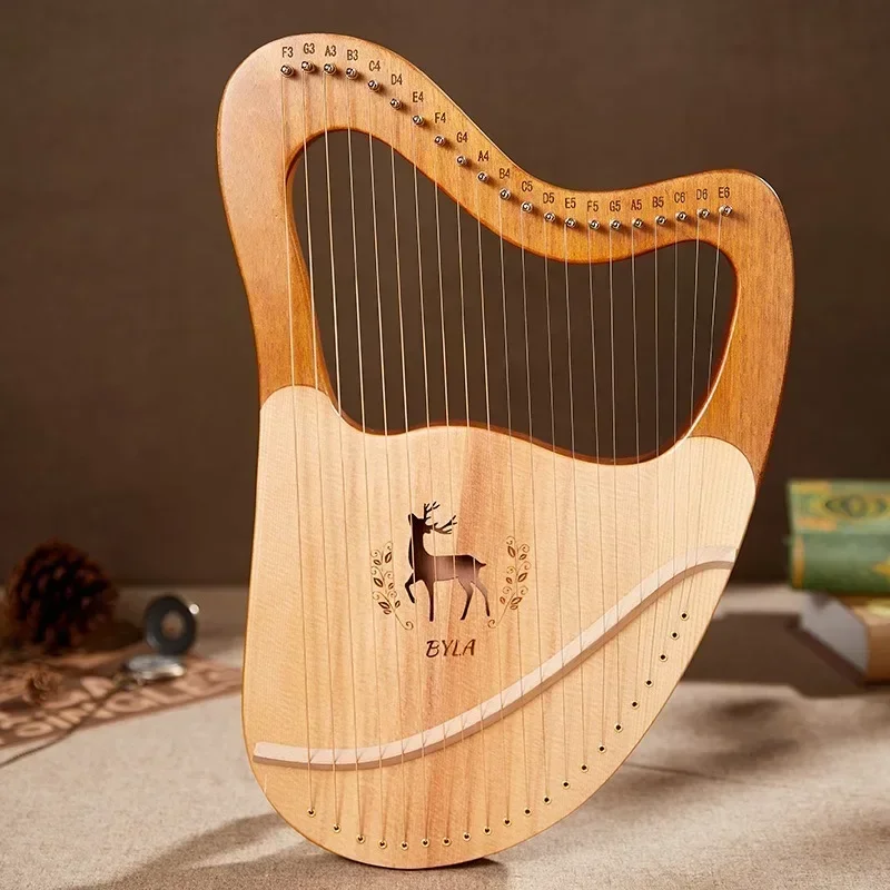 Wooden 21 String Harp 27 String Sound Therapy Professional Portable Lyar Meditation Harp Beginner Practice Musical Instruments