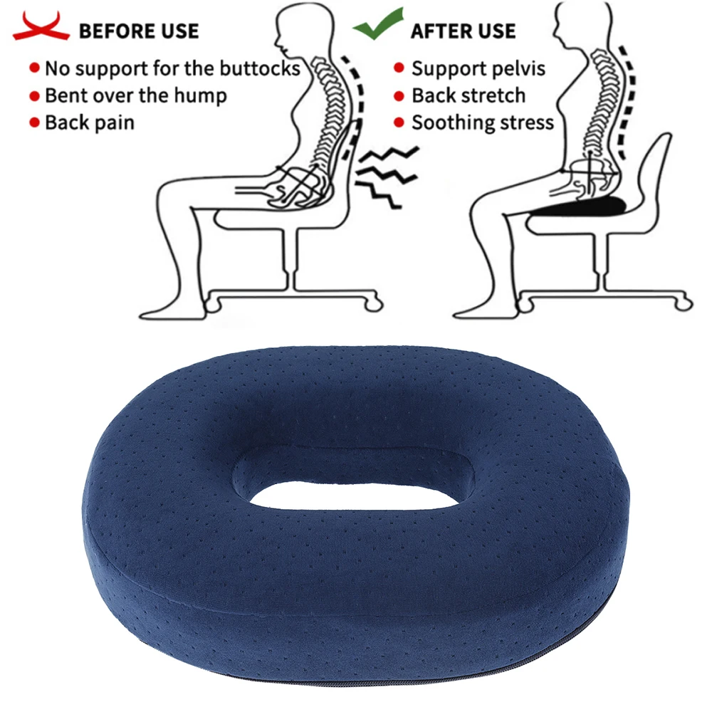 Anti Hemorrhoids Seat Cushion Multifunction Breathable Donut Ring Cushion     Posture Correction Decompression Pad Office Supply