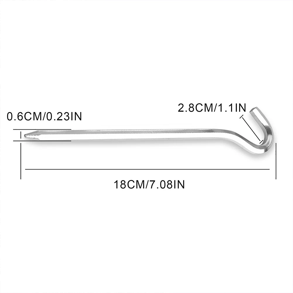 Tent Pegs 20Pcs Tent Pegs Hexagon Rod Aluminum Alloy Tent Stakes Pegs Hook Pitching Camping Canopies