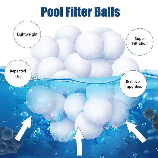 Úszómedence Szűrő Szálas Golyó Speciális Finom Közepes Tiszta Pamut Könnyű Nagy Szilárdságú Víztisztító Bal - Image 4