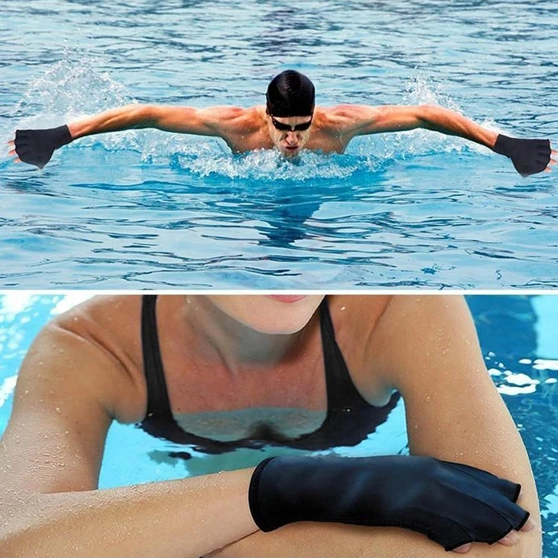 1 paar vingerloze zwemvliezen met zwemvliezen unisex kikker type wimming handvinnen flippers vinger zwemvliezen handschoenen waterdicht dropshipping