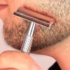 Double Edge Beard Hair Shaver Set Men's Traditional Classic Beard Razor Shaver Stainless Steel Safety Mens Trimmer Blades Box 2