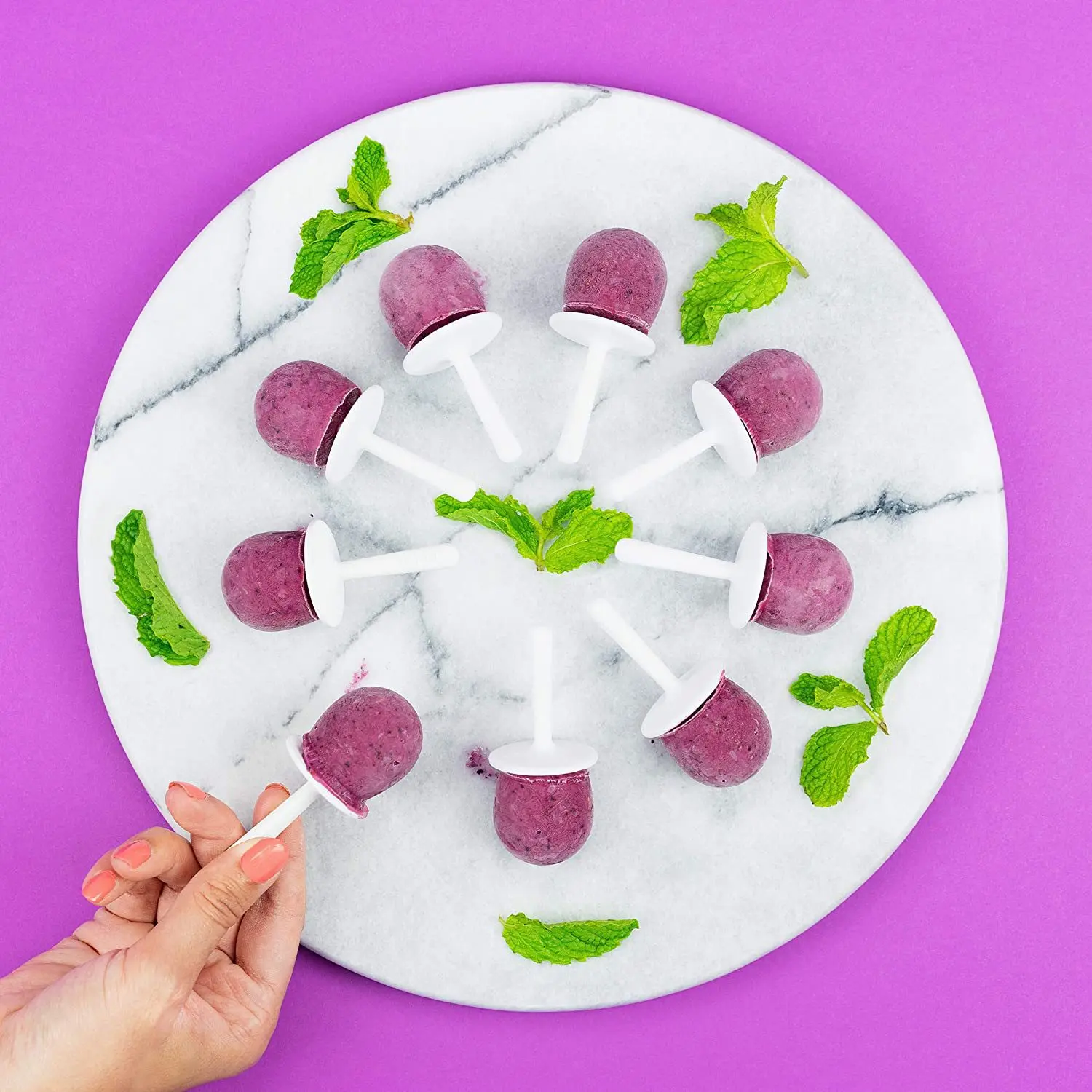 Hot Sales Silicone Ice Lolly Mini Ice Pops Mold Ice Cube Cream Ball Maker Tray Tools DIY Colorful Popsicle Molds With 9 Stickers