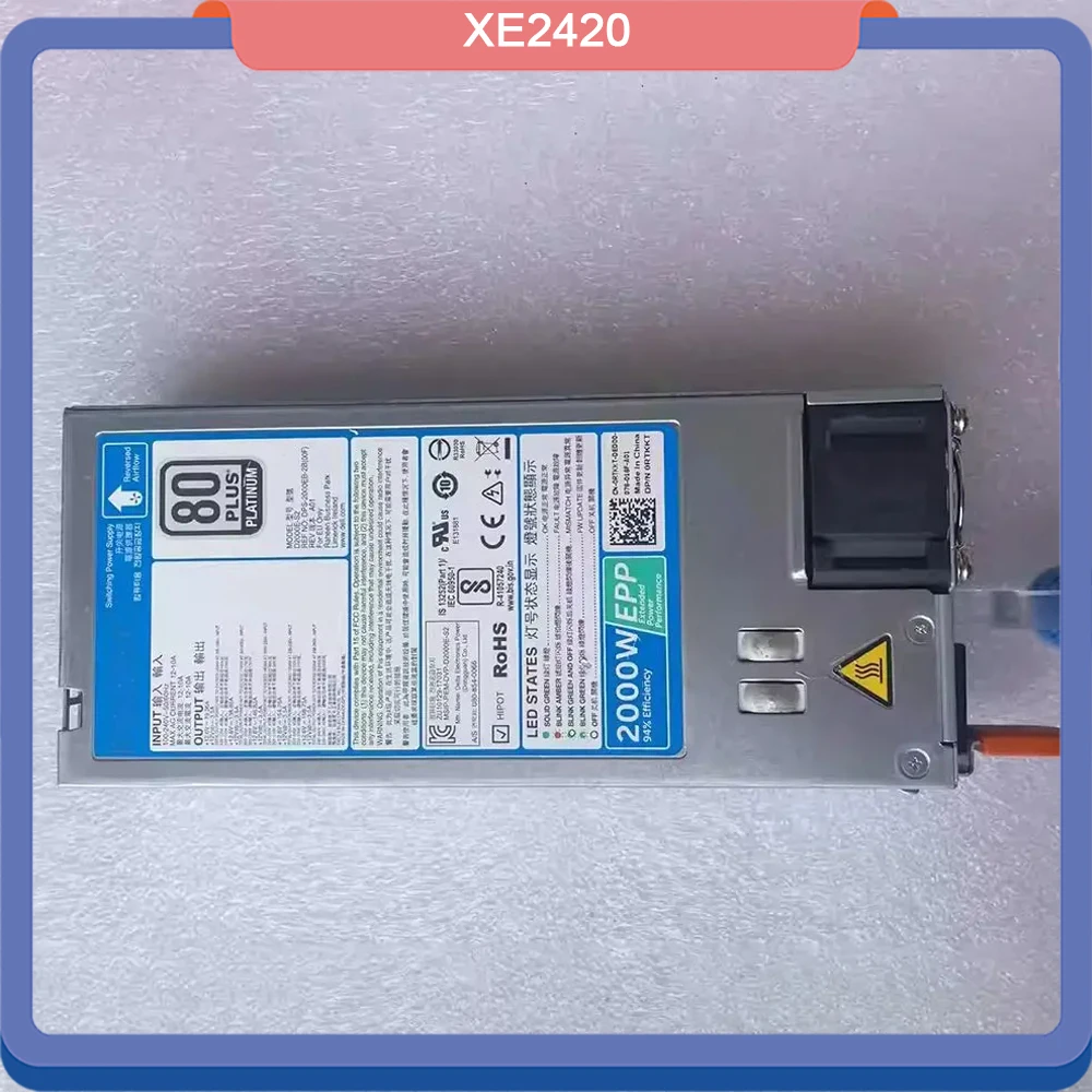 For DELL For XE2420 EMC Power Supply D2000E S2 DPS 2000EB 2B RTKKT 884RX 2000W EPP