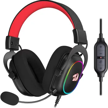 Redragon-H510 Zeus X 유선 게임용 헤드셋 RGB 조명 7.1 서라운드 사운드 멀티 플랫폼 헤드폰, PC PS4 에서 작동