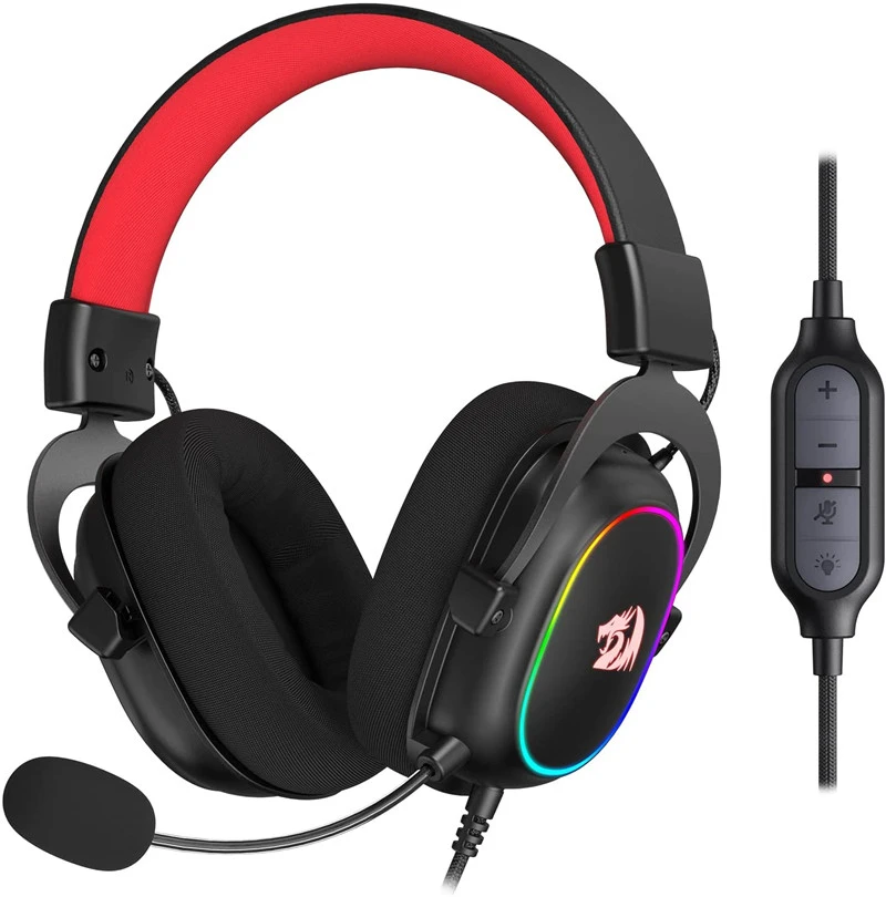  Redragon H510 Zeus X Wired Gaming Headset RGB Lighting 7.1 Surround Sound Multi Platforms Headphone Works For PC PS4