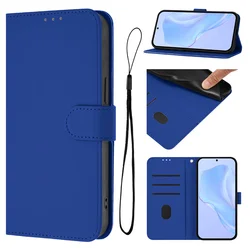 Leather Wallet Case - Shockproof Flip Cover with Camera Protection - Galaxy S25 or S24 (Dark Blue (YB PT01))