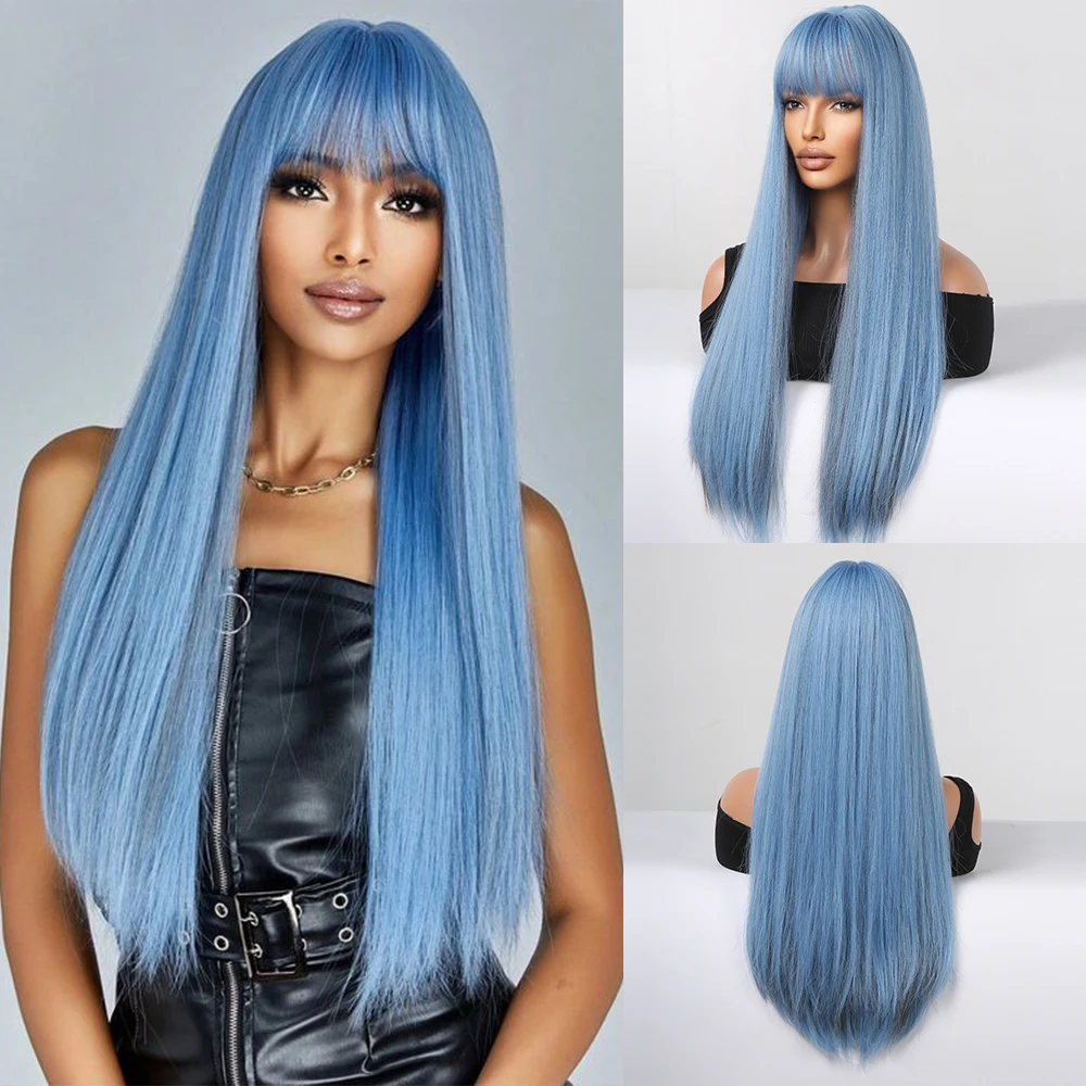 PWEINCY Cosplay Perücke - Dunkelgrün Mit Pony, 50-60cm Synthetisch