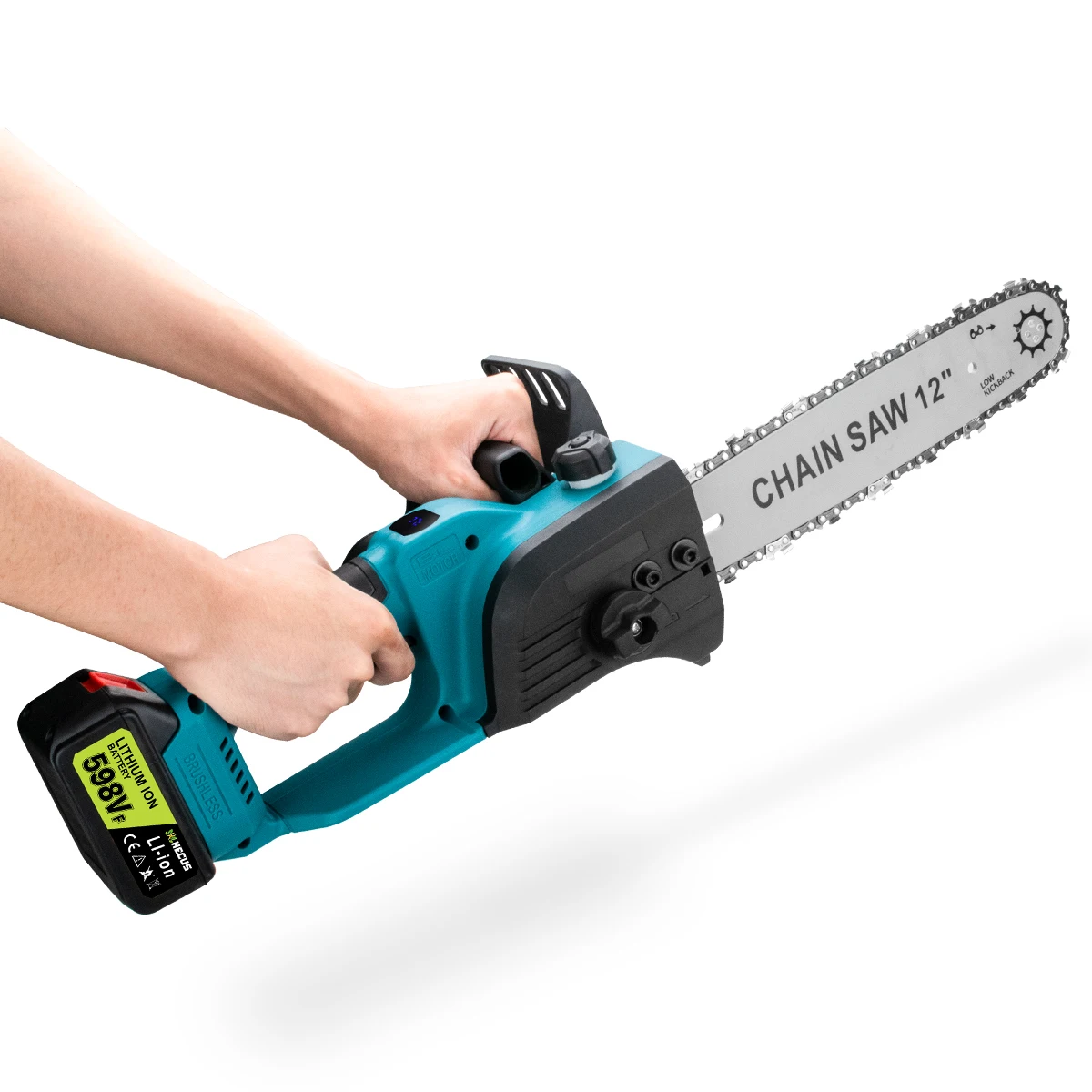 12 Inch Brushless Electric Chain Saw With Oiler Cordless Handheld Chainsaw Grade