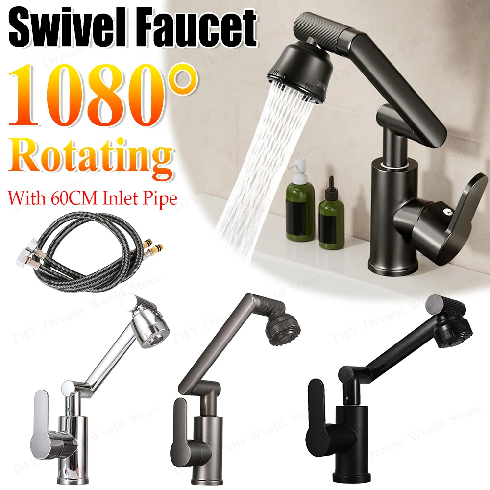 1080 Degree Water Faucet Extender Multifunctional Swivel Robotic Arm Water Filter Water Tap Extension Water Tap Bubbler Sink Fit 1