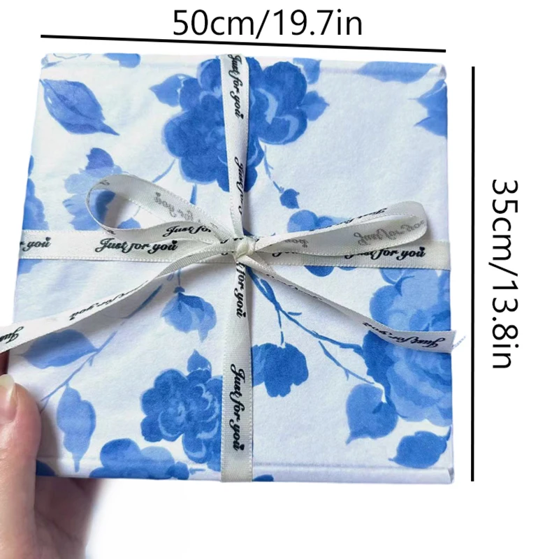 10pcs 블루 로즈 시드니 종이 프랑스 스타일 꽃 포장지 선물 꽃다발 케이크 베이킹 포장지