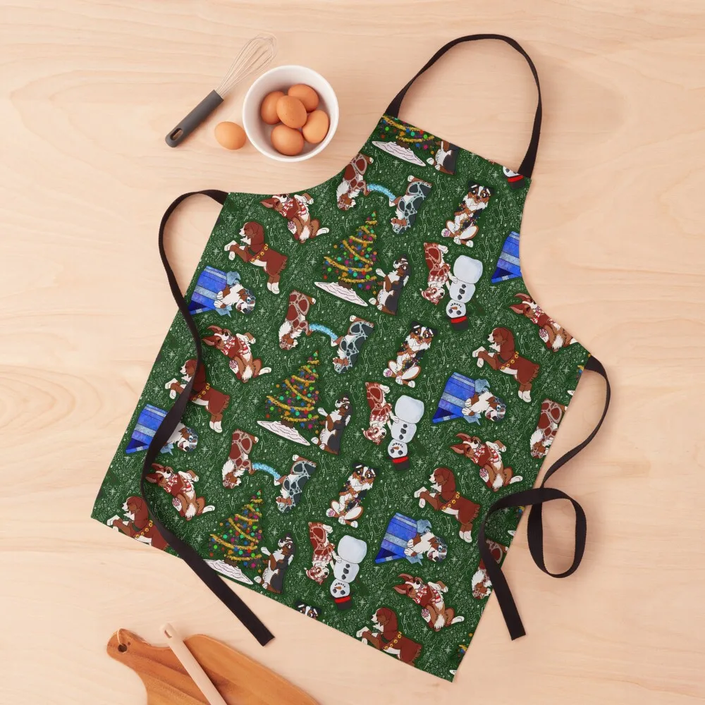 

Miniature American Shepherd Christmas Pattern Apron An Apron Cute Kitchen Accessories