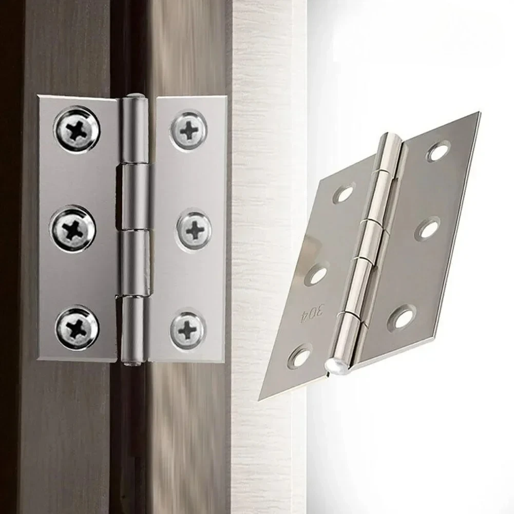 5PCS Stainless Steel Door Hinges Cabinet Doors Windows Wooden Box Flat Hinge Home Furniture Hardware Accessories