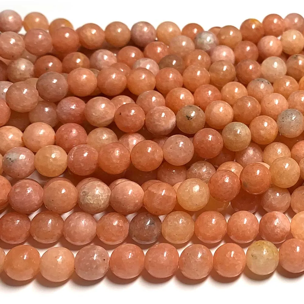 

Natural Genuine South Africa Orange Pink Calcite Round Jewellery Loose Ball Beads 6mm 8mm 10mm 15" 07951