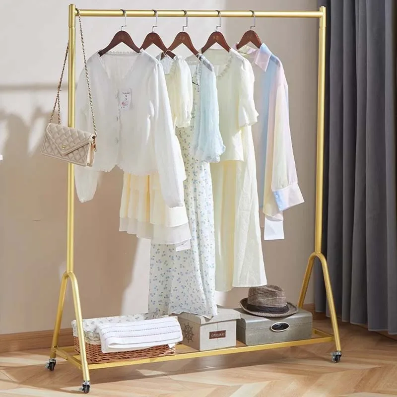 

Outique Balcony Clothes Rack Aesthetic Bathroom Minimalist Nordic Clothes Hanger Garment Golden Burro Ropa Perchero Furnitures