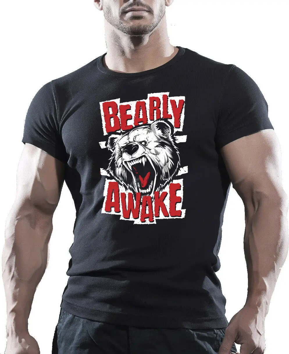 

Unique Bearly Awake Bodybuilding Motivation MMA Beast Gym Workout T-Shirt. Summer Cotton O-Neck Short Sleeve Mens T Shirt New