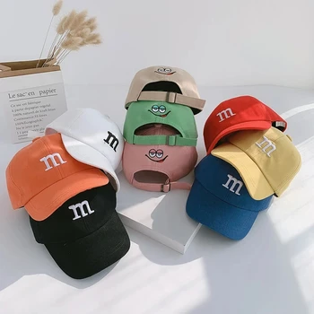 Kids Baseball Cap Children's Hat for Lovely Baby Cotton Breathable Kids Hats Girl Boy Caps M Letter Embroidered Hat for Boy 1