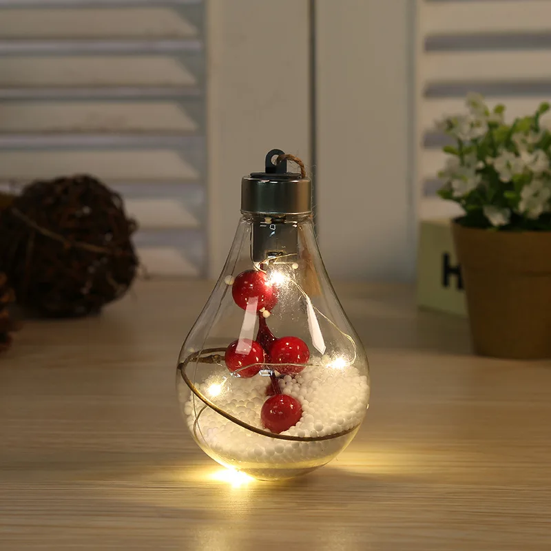 Christmas LED Bulb Ball  Christmas Tree Ornament Decoration Pendant Light Bulb Transparent Holiday Celebrate Atmosphere