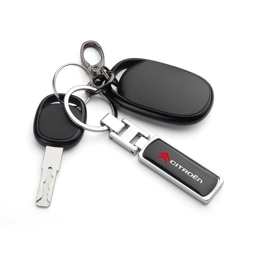 Auto Metall Schlüsselanhänger Schlüsselanhänger geflochtenes Seil Schlüsselhülle Aufkleber für Citroen C4 C3 C5 C1 C2 VTS Berlingo C-Elysee C4-Picasso Aircross – Detail 4