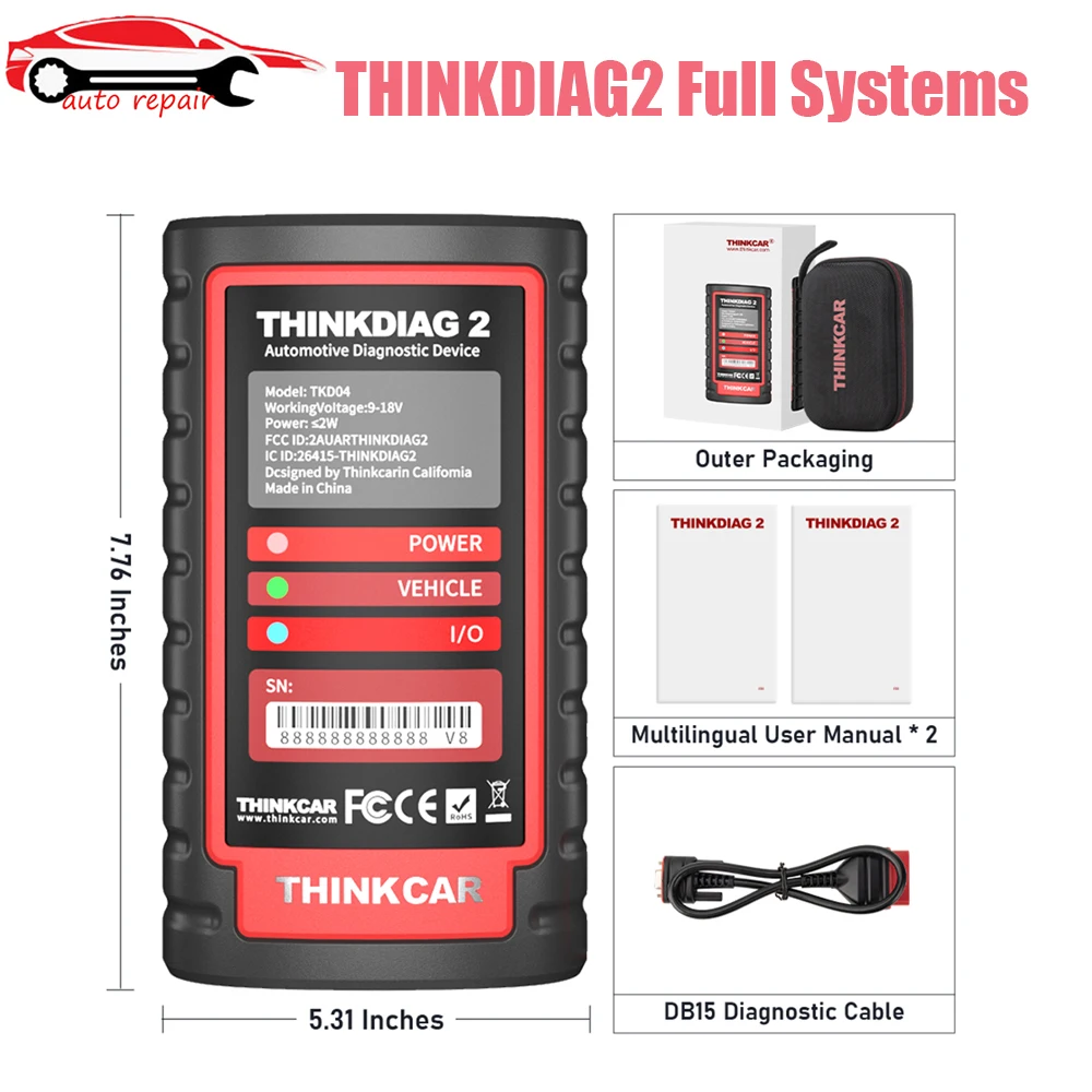 Original-THINKCAR-Thinkdiag2-OBD2-Scanner-Support-CAN-FD-Protocols-Free ...