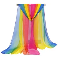 160*50cm Gradient Fashion Chiffon Scarf Women's Long Wraps and Shawls Lady Spring Autumn Scarves Bandana Hijab Stoles 1