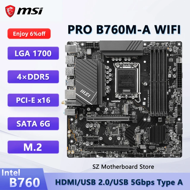 Intel i9-14900KS LGA 1700+B760M+Ddr5 セット For MSI PRO B760M-A WIFI