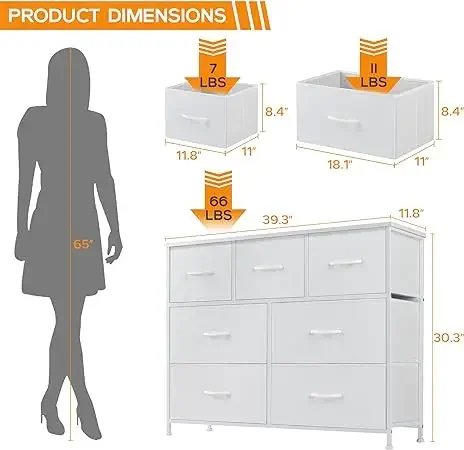 White-7-Drawer
