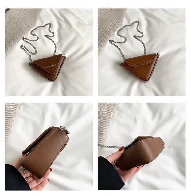 Mini Flap Novelty Bag Triangle Design Letter Graphic