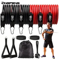 Resistance Bands Set 250lbs Elastic Exercise Bands with Door Anchor, Handles, Ankle Straps and Carry Bag, Indoor Outdoor Fitness