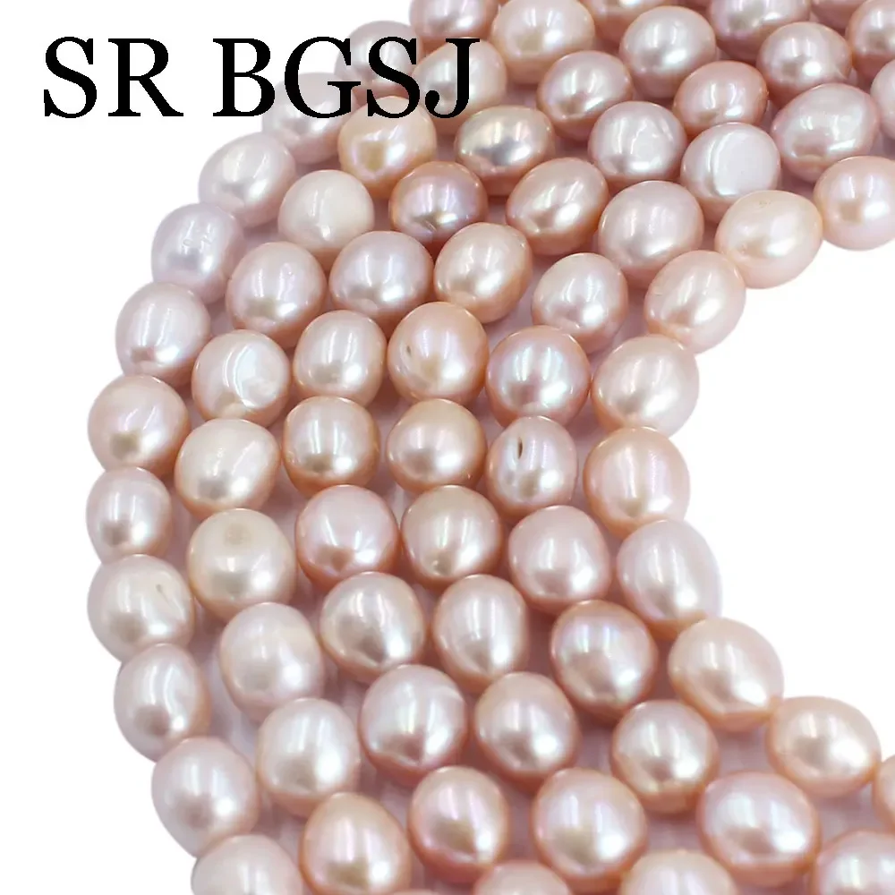 

9-10mm AAA Natural Freshwater Pearl Pink Purple Baroque Spacer Bead For Jewelry Making DIY Necklace Bracelet Accessories 14"